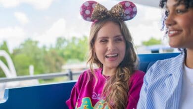 Disney World guests ride Peoplemover in Magic Kingdom's Tomorrowland