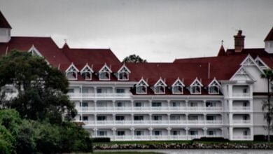 Disney's Grand Floridian Resort & Spa as seen from the Seven Seas Lagoon