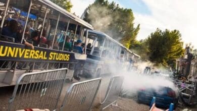 Universal Studios backlot tour tram