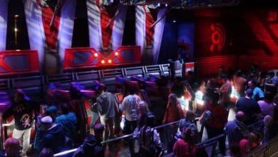 Guests waiting to board Guardians of the Galaxy: Cosmic Rewind at EPCOT