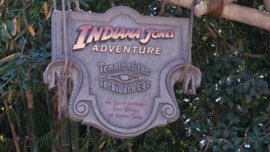 Indiana Jones Adventure entrance sign at Disneyland