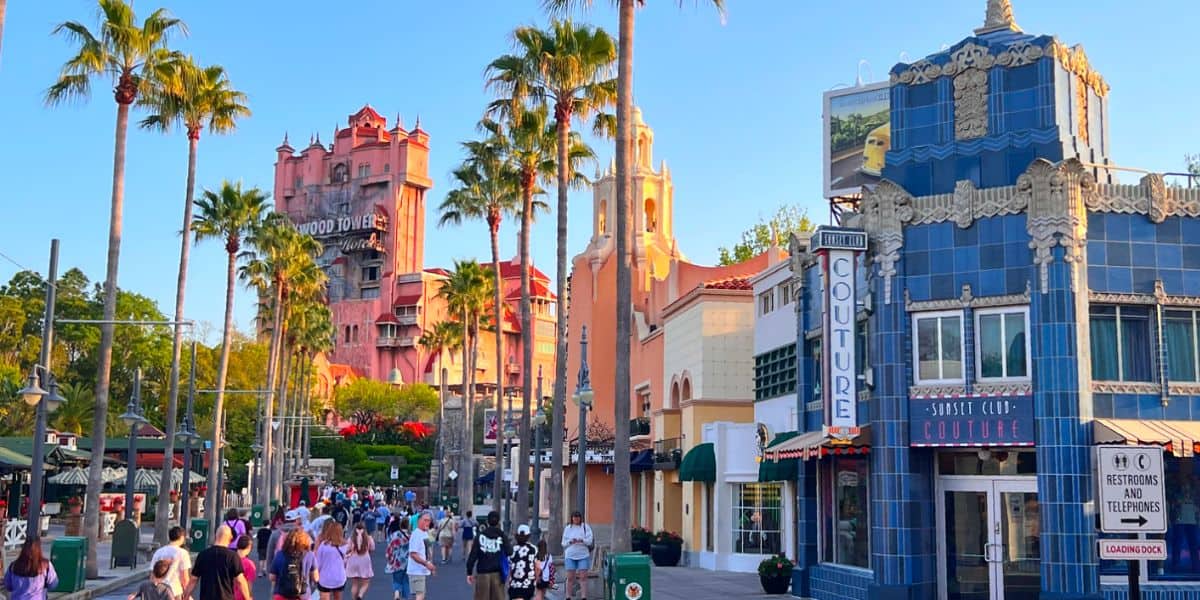 Guests on Sunset Boulevard at Disney's Hollywood Studios