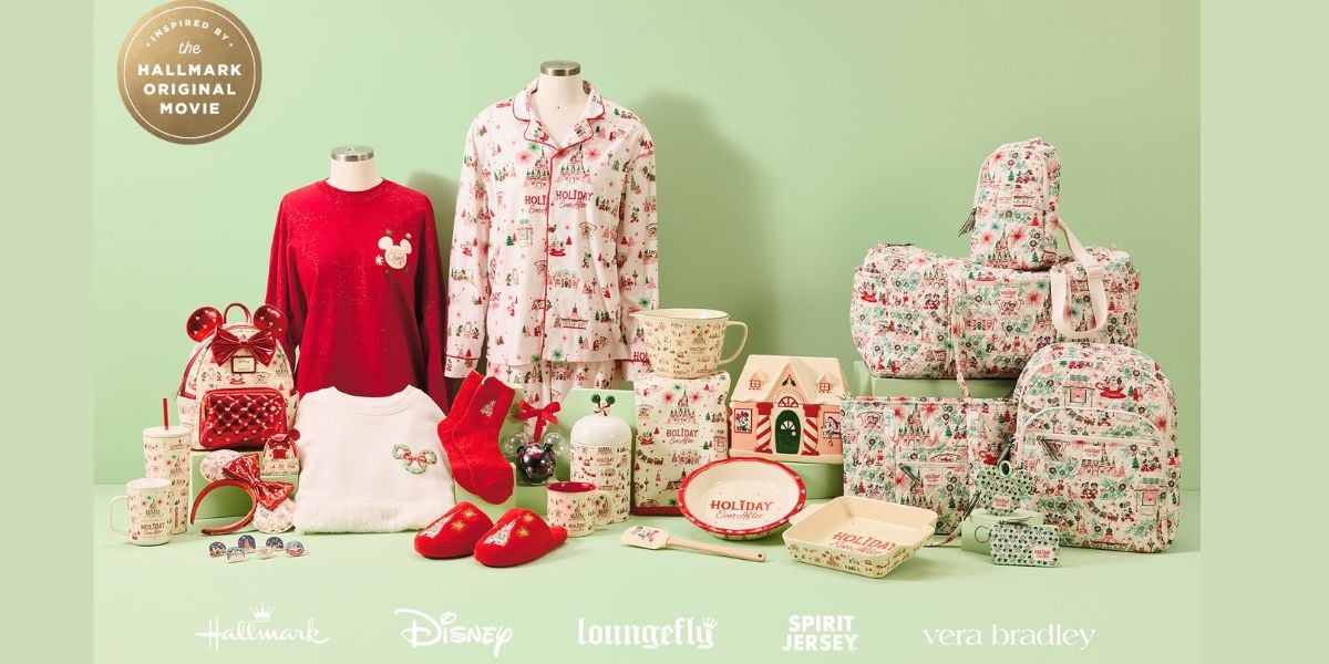 Disney holiday merchandise, featuring Loungefly bags and Vera Bradley accessories for your Disney park visit.
