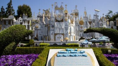 The dedication plaque in front of “it’s a small world” at Disneyland.