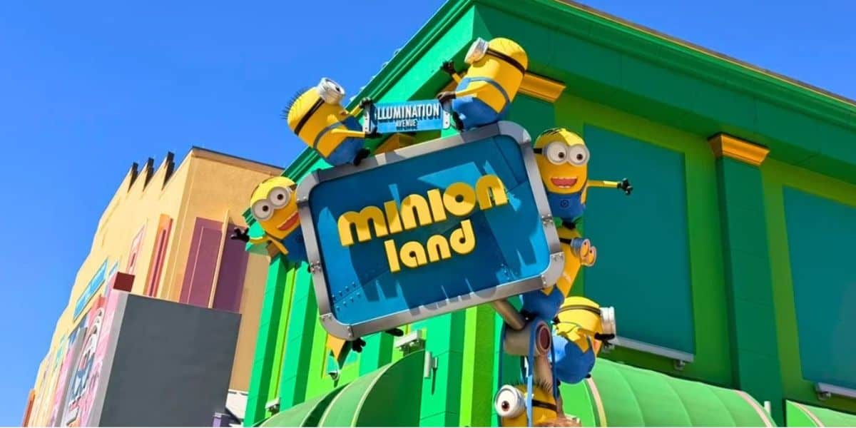 Minion Land sign at universal orlando resort's universal studios florida park